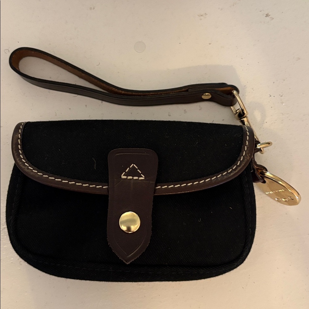 Dooney & Bourke Black and Brown Wristlet Clutch